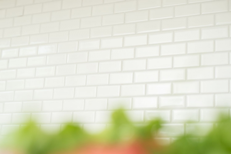 Mosaic tile ceramic brick white matt bathtub cladding MOS24-03WM_f