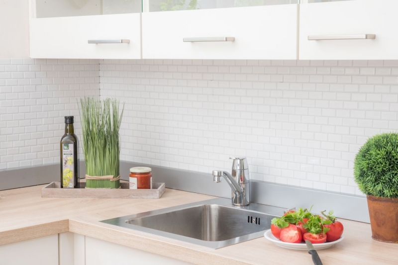 Mosaic tile ceramic brick white matt bathtub cladding MOS24-03WM_f