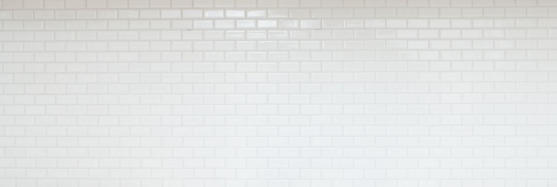 Mosaic tile ceramic brick white matt bathtub cladding MOS24-03WM_f