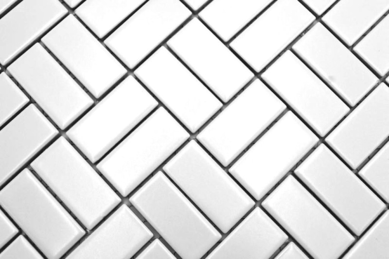 Mosaic tile ceramic windmill white matt bathtub cladding MOS24-CWM07WM_f