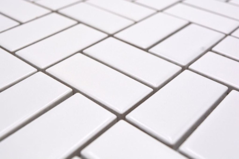 Mosaic tile ceramic windmill white matt bathtub cladding MOS24-CWM07WM_f