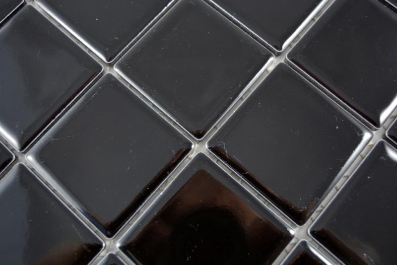 Mosaic tile ceramic black glossy tile backsplash kitchen backsplash MOS16B-0301_f