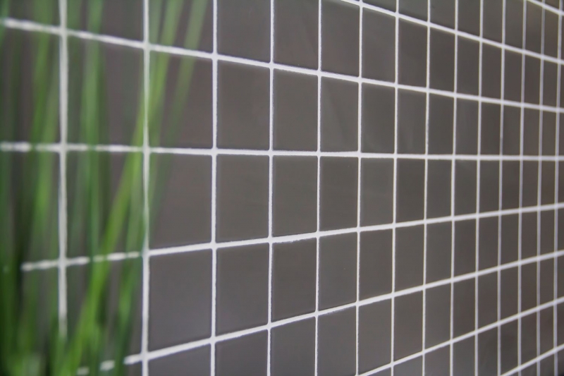 Mosaic tile ceramic gray metal matt backsplash MOS16B-0211_f
