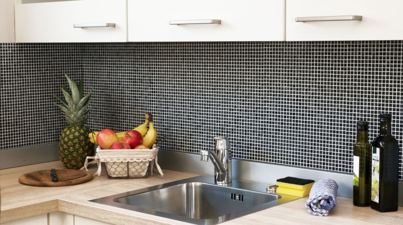 Mosaic tile ECO GLAS Enamel black matt MOS140-01B_f | 10 mosaic mats
