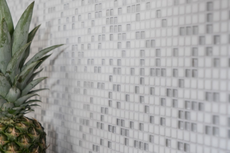 Mosaic tile ECO GLAS Enamel white matt MOS140-07W_f | 10 mosaic mats