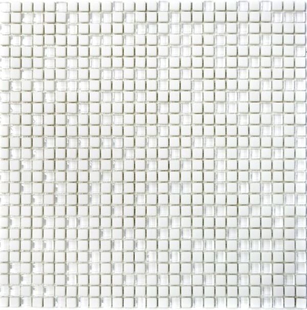 Mosaic tile ECO GLAS Enamel white matt MOS140-07W_f | 10 mosaic mats