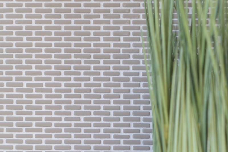 Mosaic tile ECO GLAS Brick Enamel cream matt MOS140-B23C_f | 10 mosaic mats