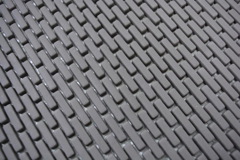 Mosaic tile ECO GLAS Brick Enamel gray-brown matt MOS140-B25G_f | 10 mosaic mats