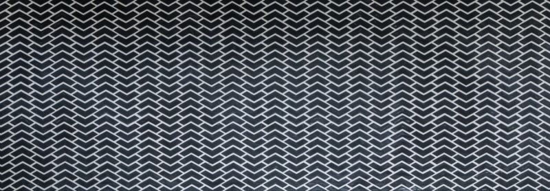 Mosaic tile ECO GLAS herringbone enamel black matt MOS140-HB31B_f | 10 mosaic mats