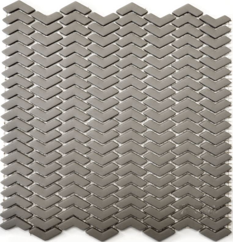 Mosaic tile ECO GLAS Herringbone Enamel cream matt MOS140-HB33C_f | 10 mosaic mats