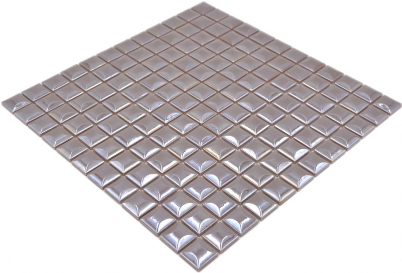 Mosaic tile ECO GLAS coffee metallic 3DF MOS350-24_f | 10 mosaic mats