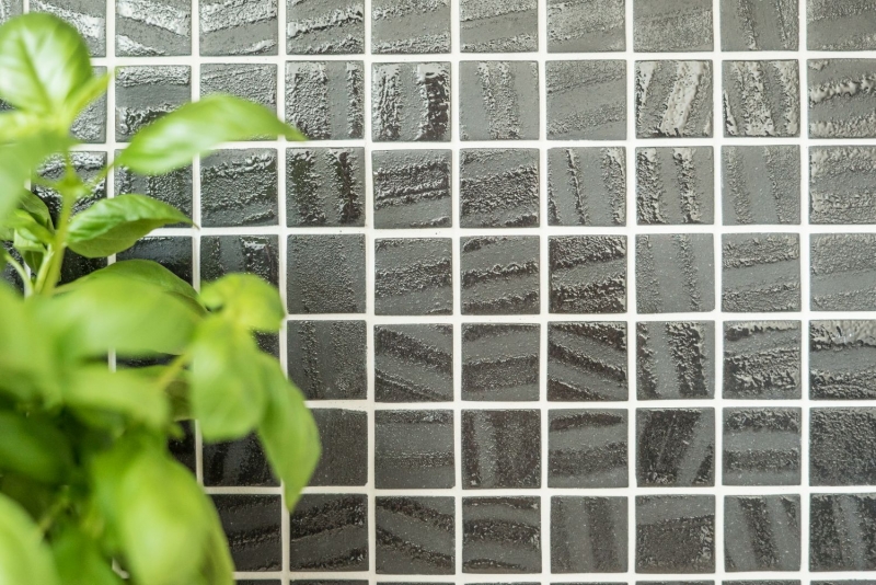 Mosaic tile ECO GLAS black anthracite MOS360-03_f | 10 mosaic mats