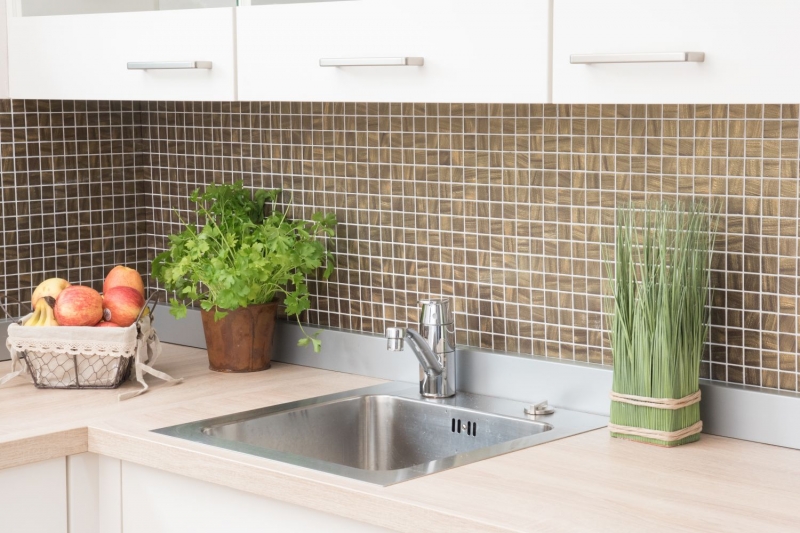 Mosaic tile ECO GLAS satin gold MOS360-05_f | 10 mosaic mats