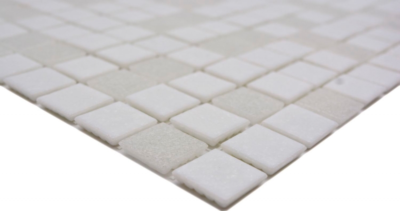 Mosaic tile glass white wall tile bathroom tile shower splashback tile mirror MOS52-0103_f | 10 mosaic mats