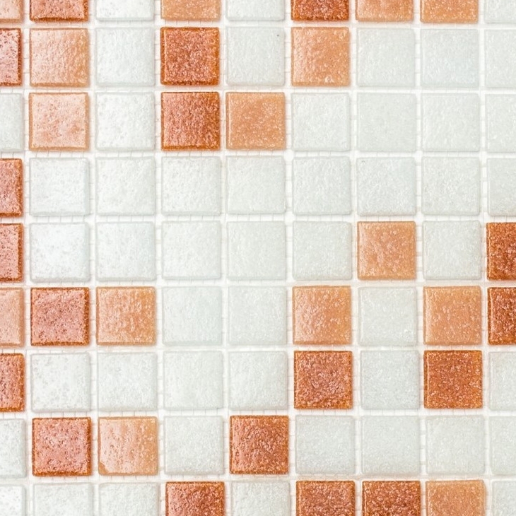 Mosaic tile glass wall tile bathroom tile shower splashback tile mirror white brown dark brown MOS52-1002_f | 10 mosaic mats