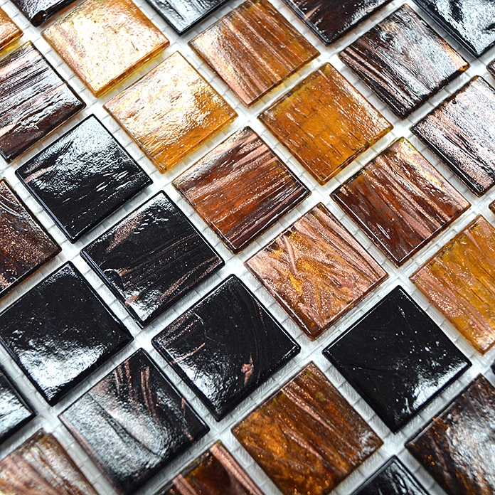 Mosaic tile glass Goldstar brown wall tile bathroom tile shower splashback tile backsplash MOS54-1306_f | 10 mosaic mats