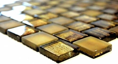 Mosaic tile Glass mosaic Crystal frosted glass brown clear matt frosted MOS78-CF85_f