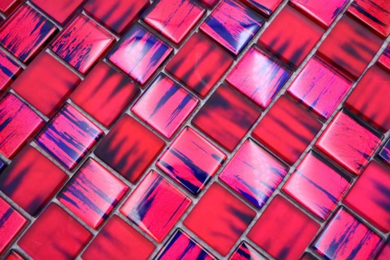 Mosaic tile Glass mosaic Crystal frosted glass pink clear frosted MOS78-CF87_f