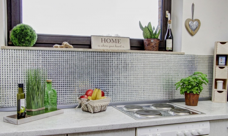 Mosaic tile Translucent crystal Glass mosaic Crystal Glitter silver MOS130-0204_f | 10 mosaic mats