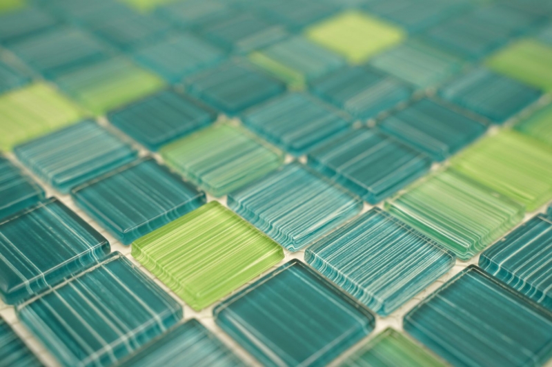 Mosaic tile Translucent green glass mosaic Crystal green MOS64-0509_f | 10 mosaic mats