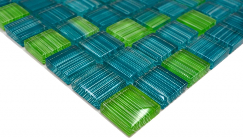 Mosaic tile Translucent green glass mosaic Crystal green MOS74-0509_f | 10 mosaic mats