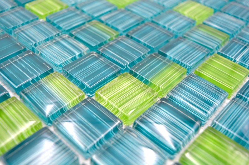 Mosaic tile Translucent green glass mosaic Crystal green MOS74-0509_f | 10 mosaic mats
