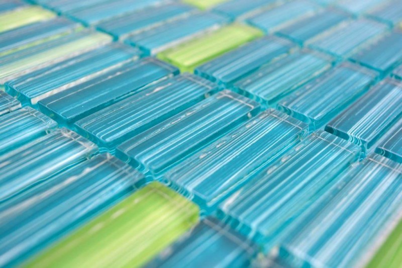 Mosaic tile Translucent green rods Glass mosaic Crystal green MOS77-0508_f | 10 mosaic mats