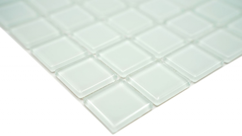 Mosaic tile Translucent white with green tint Glass mosaic Crystal BAD WC Kitchen MOS60-0102_f | 10 mosaic mats