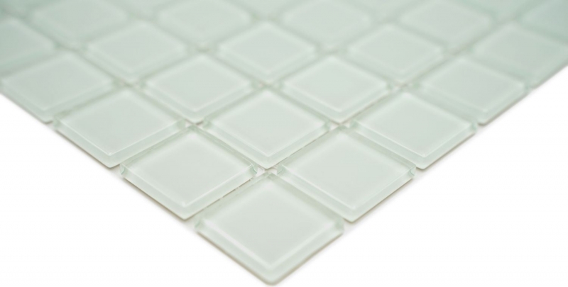 Mosaic tile Translucent white Glass mosaic Crystal white matt frosted MOS60-0111_f | 10 mosaic mats
