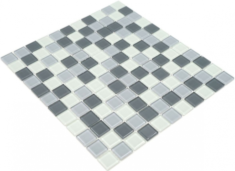 Mosaic tile Translucent gray Glass mosaic Crystal gray BATH WC Kitchen WALL MOS62-0204_f | 10 mosaic mats