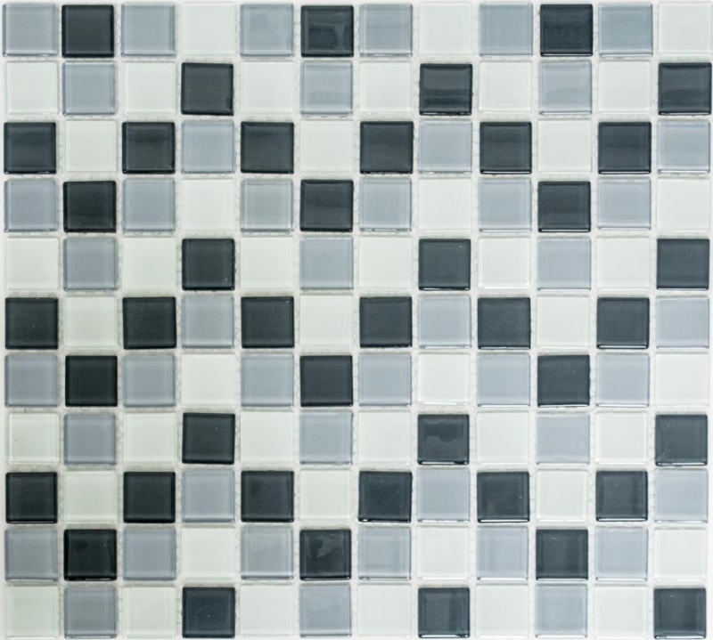 Mosaic tile Translucent gray Glass mosaic Crystal gray BATH WC Kitchen WALL MOS62-0204_f | 10 mosaic mats