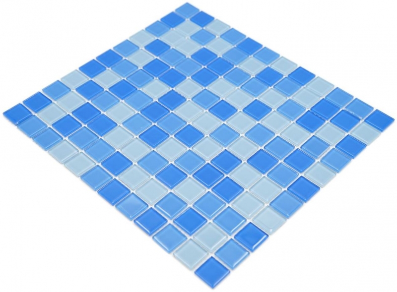 Mosaic tile Translucent light blue Glass mosaic Crystal light blue BATH WC Kitchen WALL MOS62-0404_f | 10 mosaic mats