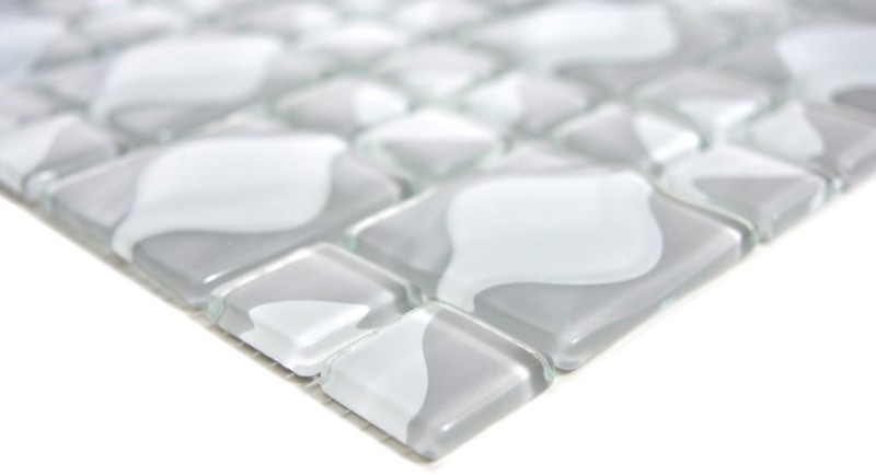 Mosaic tile Translucent gray 3D gray Red Dot Design BATHROOM WC Kitchen WALL MOS68-0215_f | 10 mosaic mats