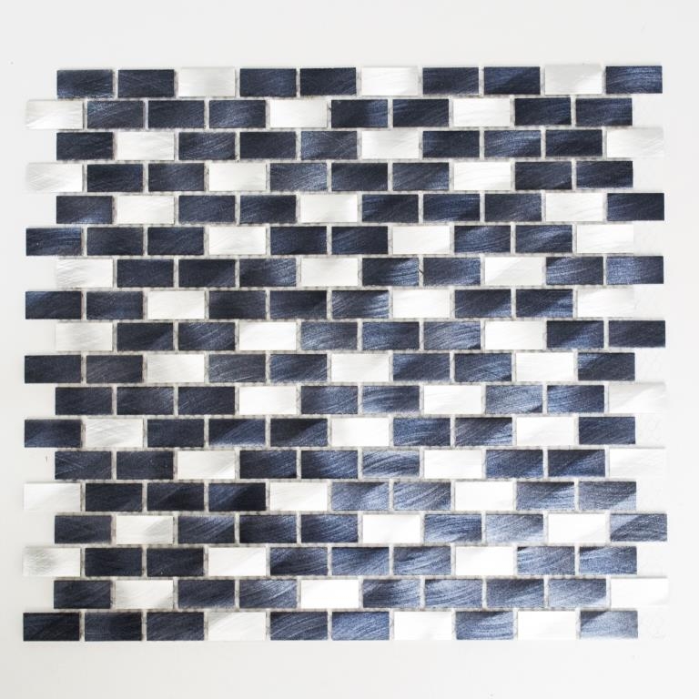 Mosaic splashback aluminum rods black kitchen splashback MOS48-0208_f
