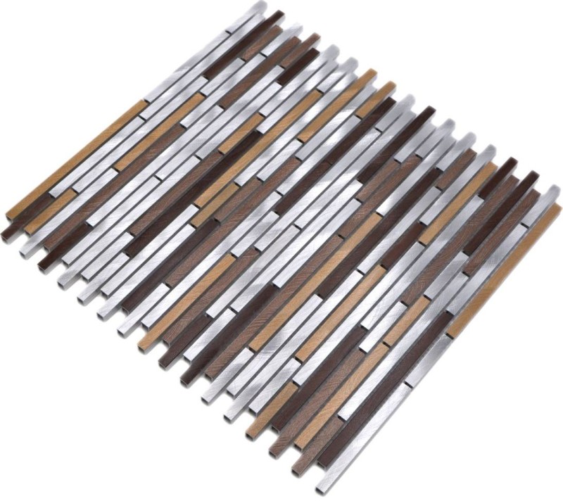 Mosaic splashback aluminum beige brown composite aluminum copper tile backsplash kitchen MOS49-A981_f