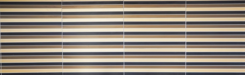 Mosaic splashback aluminum rods aluminum black bronze gold kitchen splashback MOS49-B301_f