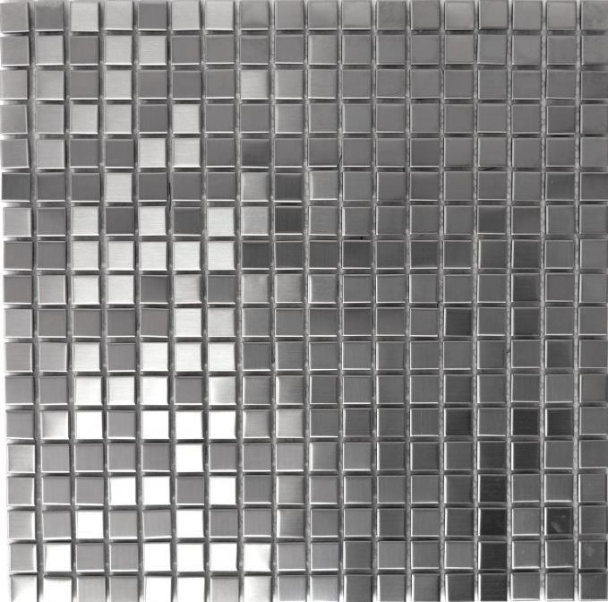 Mosaic splashback stainless steel silver silver brushed steel Kitchen splashback MOS129-CE15D_f
