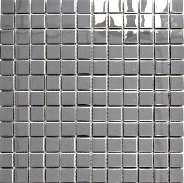 Mosaic stainless steel silver silver steel glossy kitchen splashback tile backsplash MOS129-23G_f