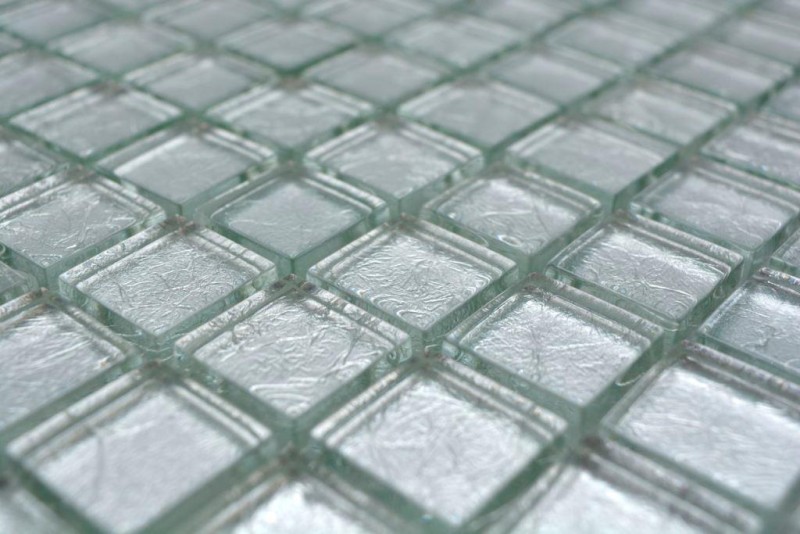 Mosaic rear wall glass mosaic silver structure MOS123-8SB16_f