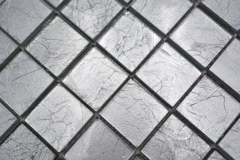 Mosaic rear wall glass mosaic silver structure MOS123-8SB26_f