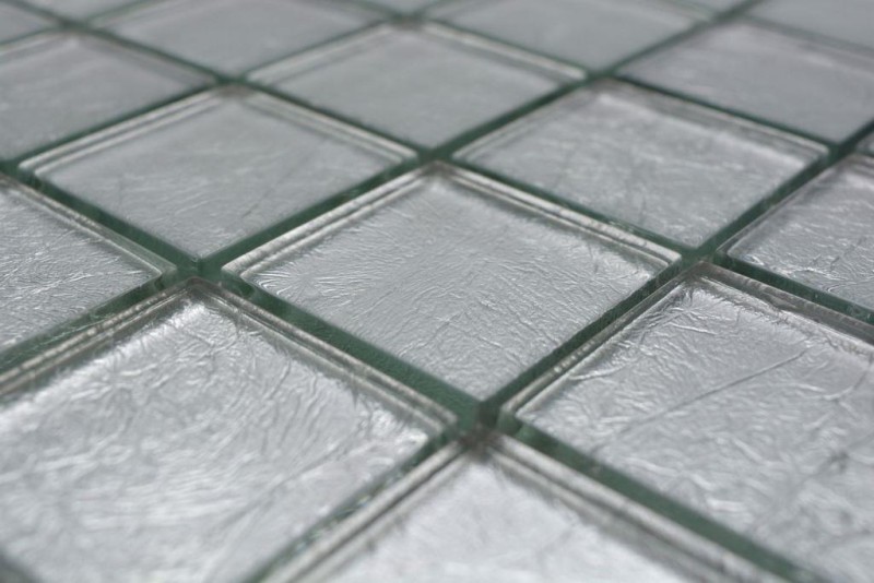 Mosaic rear wall glass mosaic silver structure MOS123-8SB26_f