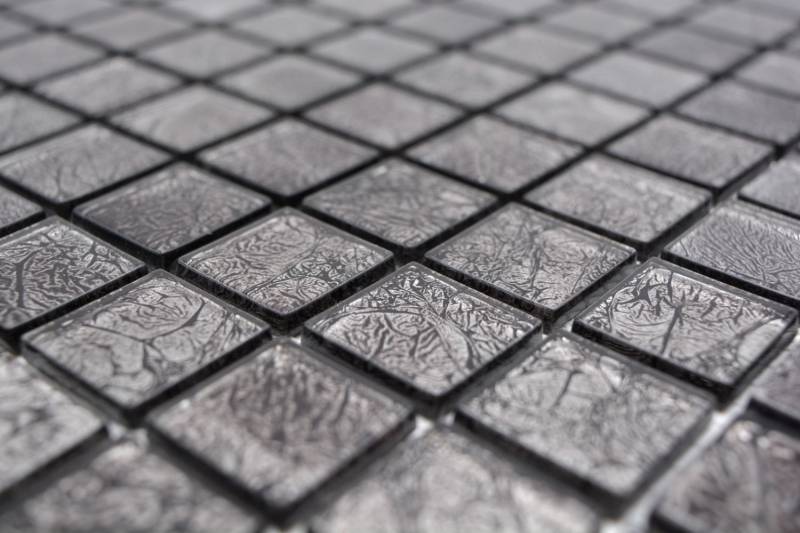 Mosaic rear wall glass mosaic black structure MOS63-CM-4BL12_f