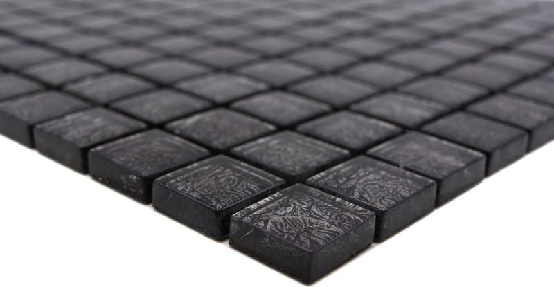 Mosaic rear wall glass mosaic black structure MOS126-8BL17_f
