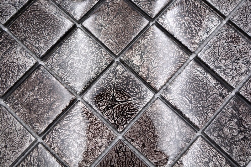 Mosaic rear wall glass mosaic black structure MOS126-8BL27_f
