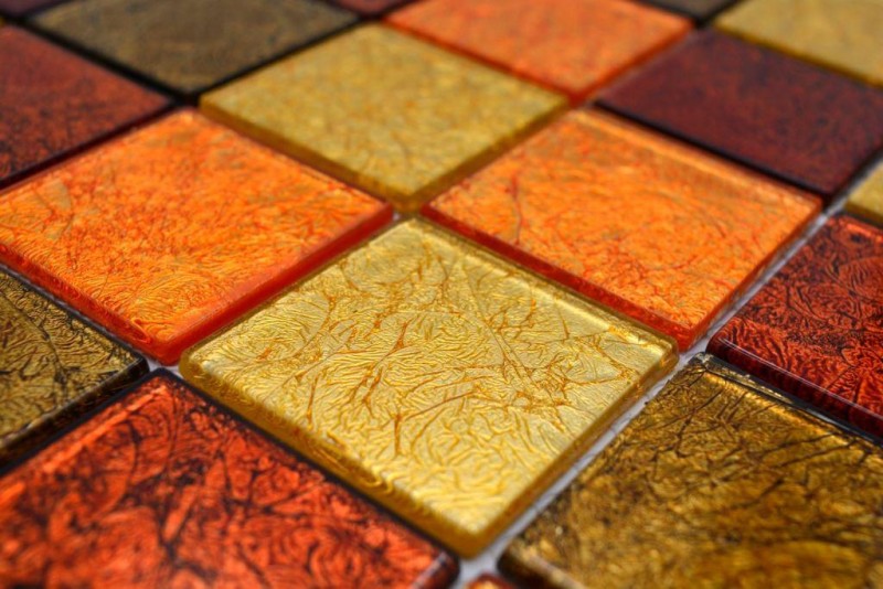 Mosaic back wall glass mosaic gold orange structure MOS120-07424_f