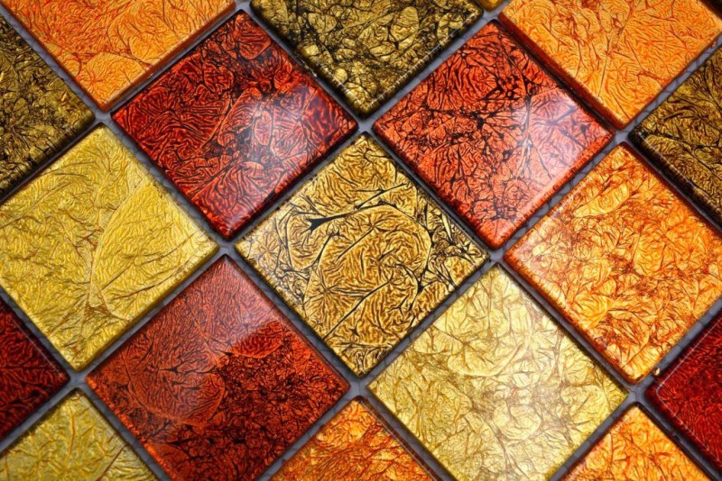 Mosaic back wall glass mosaic gold orange structure MOS120-07424_f