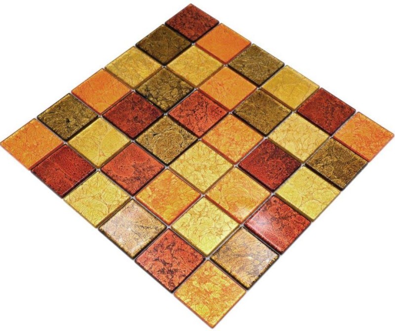 Mosaic back wall glass mosaic gold orange structure MOS120-07424_f