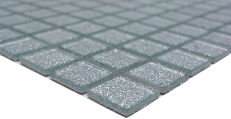 Mosaic back panel Translucent glass mosaic Crystal silver hammered MOS60-0207_f