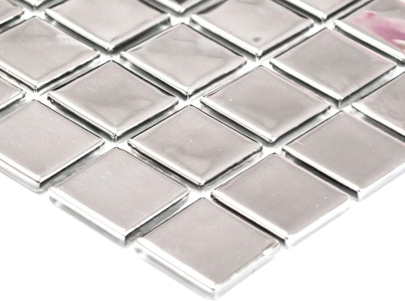 Mosaic back panel Translucent glass mosaic Crystal silver BATH WC Kitchen WALL MOS60-0206_f