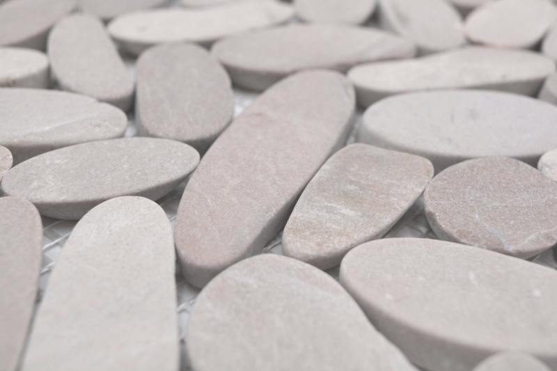 Mosaic tile river pebble stone pebble light beige pebble cut TAN 5 7 MOS30-IN10_f
